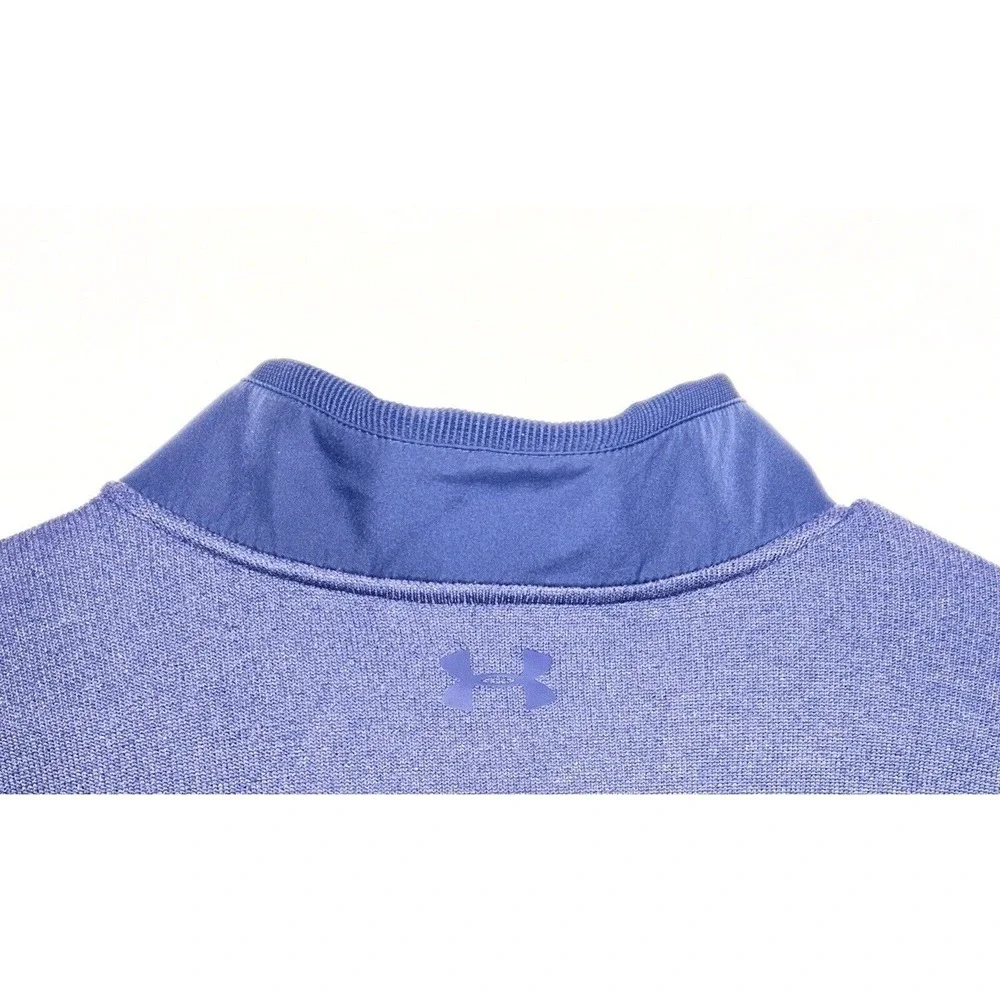 UNDER ARMOUR GOLF Blue Storm Sweater Fleece 1/4 Snap Mock Neck Top Sz XXL